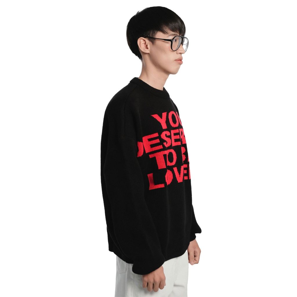 138Cknit You Deserve To Be Loved Knit Sweater