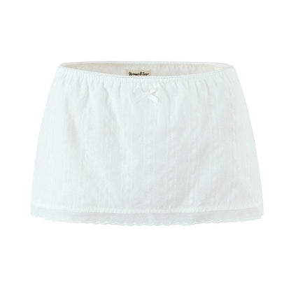 Mango79 Cropped Shirt and Mini Skirt with Lace Trim Set