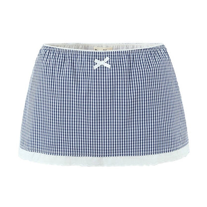 Mango79 Cropped Shirt and Mini Skirt with Lace Trim Set