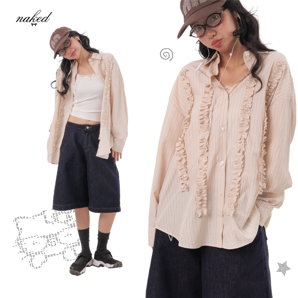 Nakedbyv Ruffle Shirt (Pre-order)