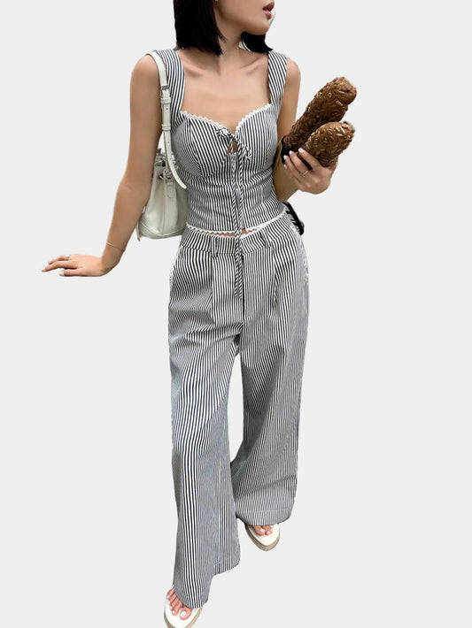 Hoo Design Striped Corset with Pants