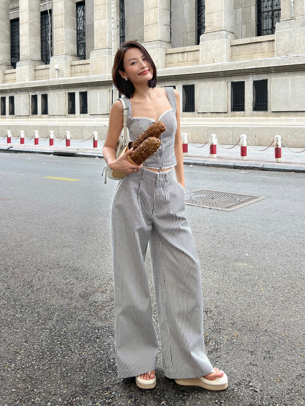 Hoo Design Striped Corset with Pants