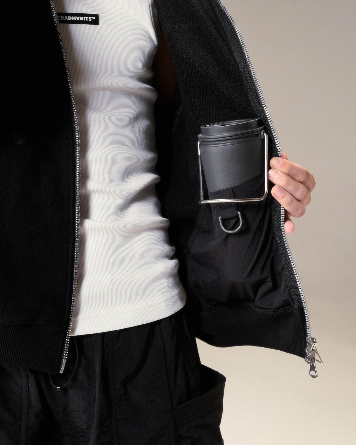Bad Habits S-On The Go Zip Hoodie - Black
