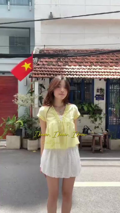 Nhien Vintage Drizzle Top (Pre-order)