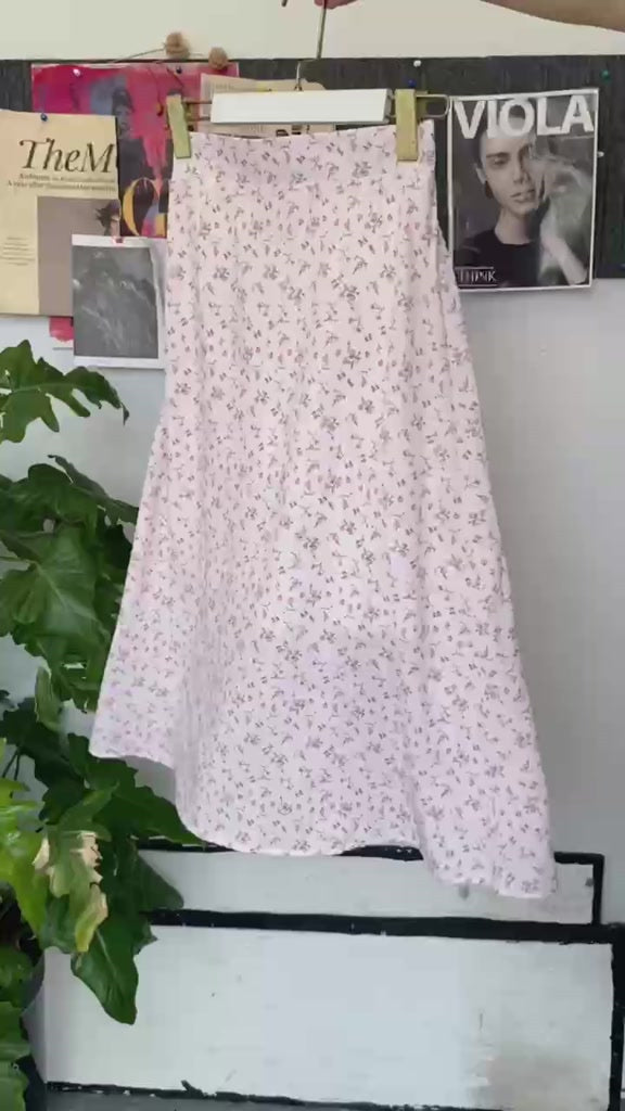 Nhien Vintage Floral Midi Skirt (Pre-order)