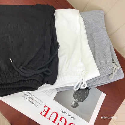 Nhien Vintage Elastic Waist Pants Bq74 (Pre-order)