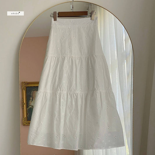 Nhien Vintage Lordy Tiered Long Skirt