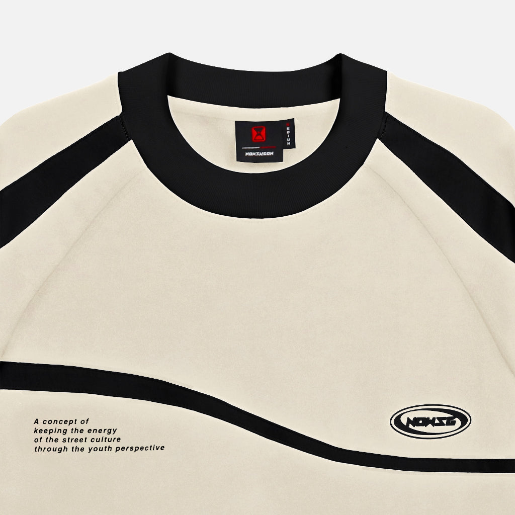 Now Saigon Needs Of Wisdom Mixed Boxy Raglan Tee