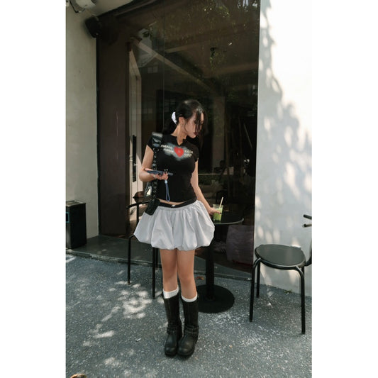 Mania Cutie Red Button Top