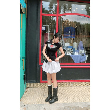 Mania Cutie Red Button Top