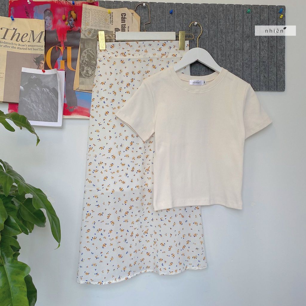 Nhien Vintage Floral Midi Skirt (Pre-order)