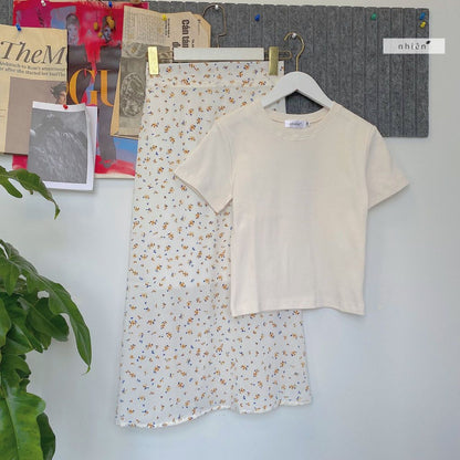 Nhien Vintage Floral Midi Skirt (Pre-order)