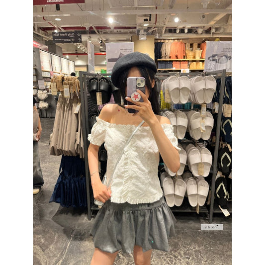 Nhien Vintage Hazel Off-Shoulder Embroidered Top