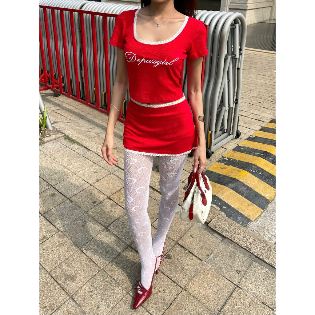 Depass Degirl Red Skirt