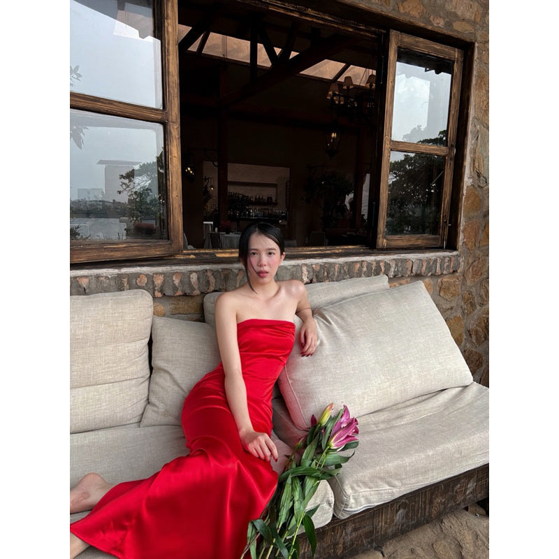 Healing Apricot Silk Dress