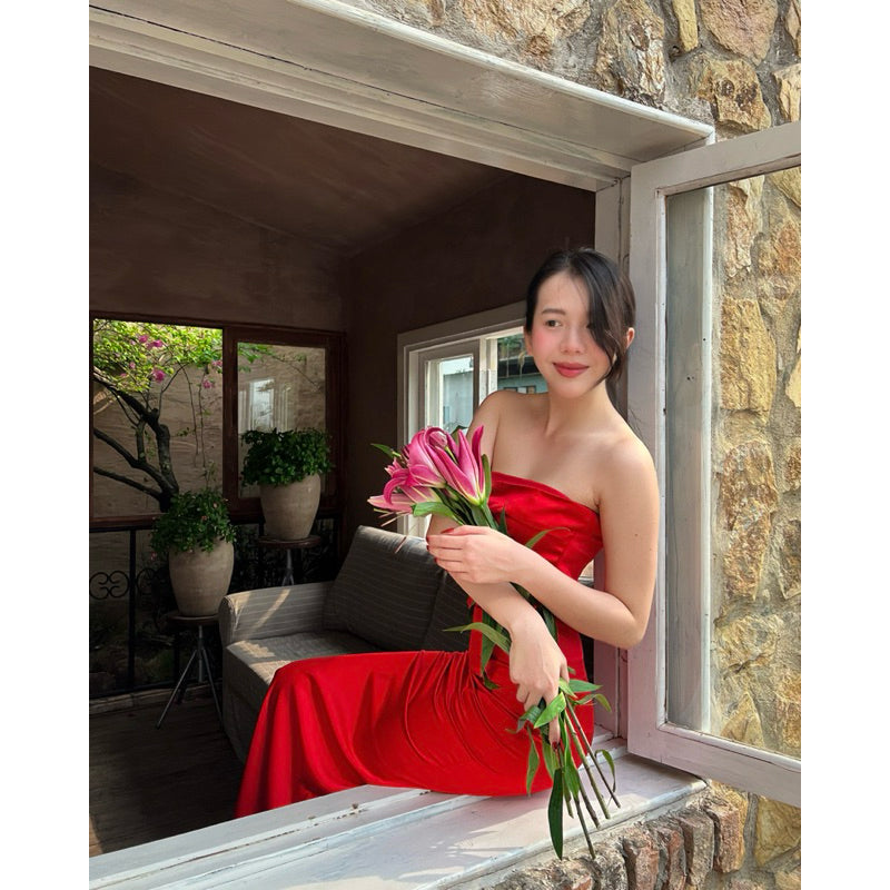 Healing Apricot Silk Dress