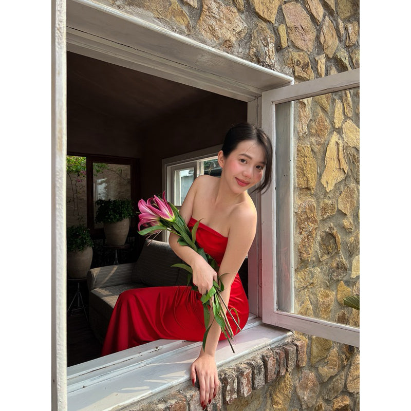 Healing Apricot Silk Dress