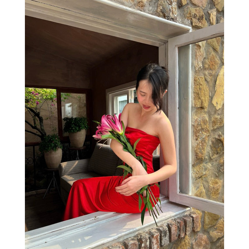 Healing Apricot Silk Dress