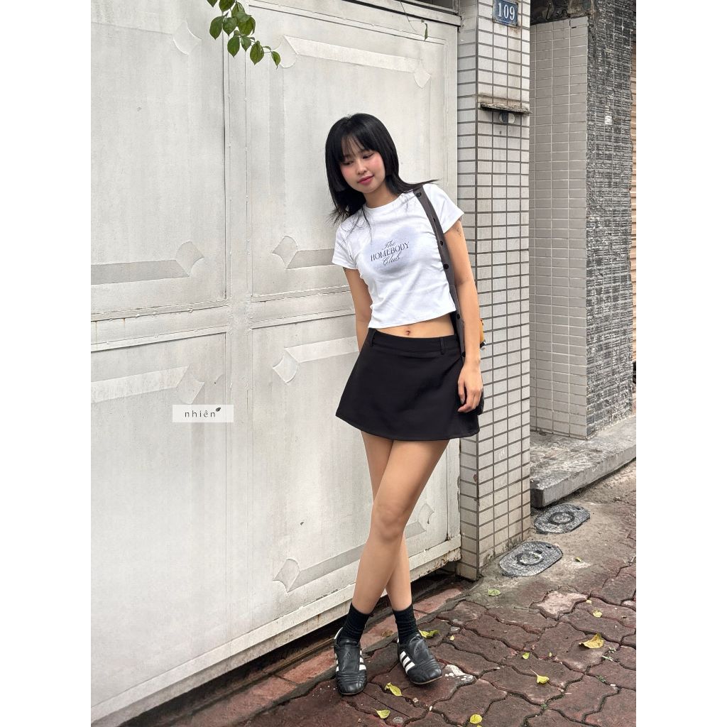 Nhien Vintage Mini Zip Tailor Skirt (Pre-order)