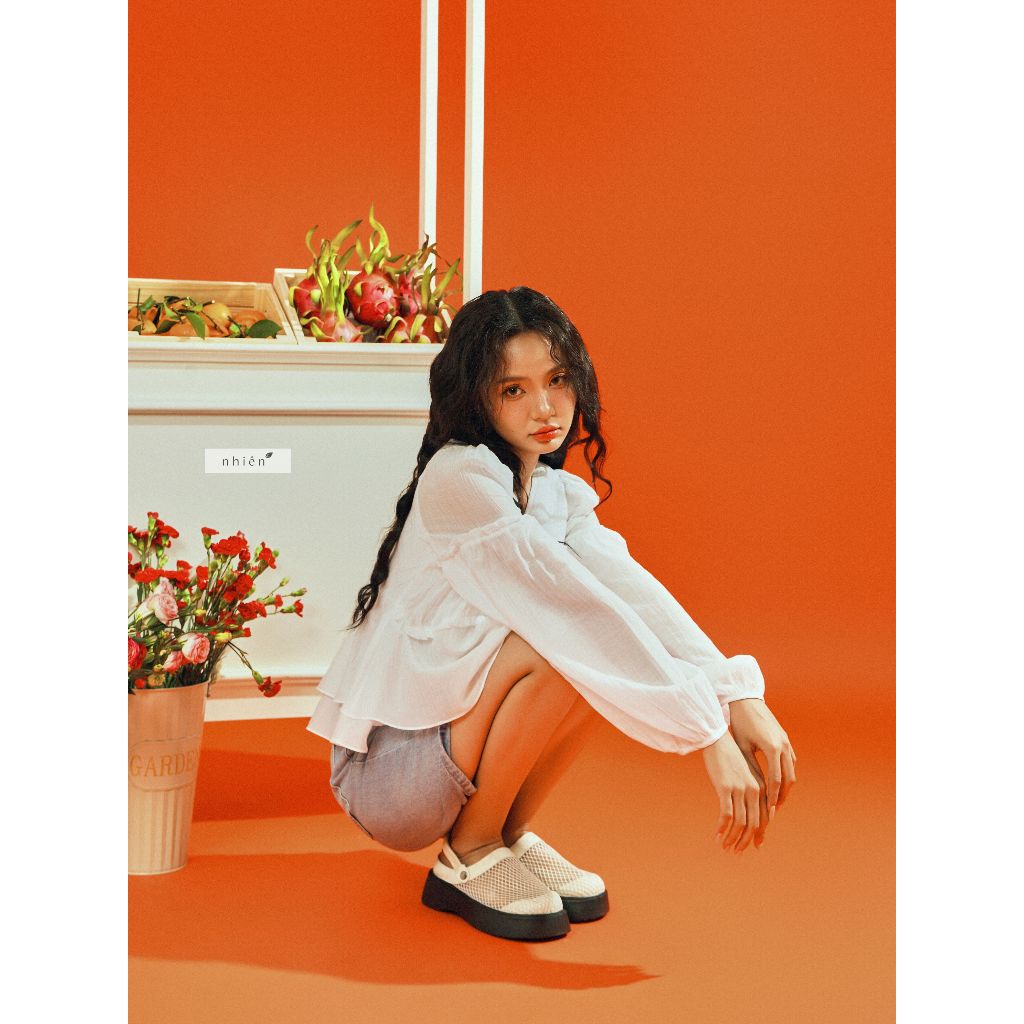 Nhien Vintage Flowy Blouse Top (Pre-order)