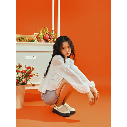 Nhien Vintage Flowy Blouse Top (Pre-order)