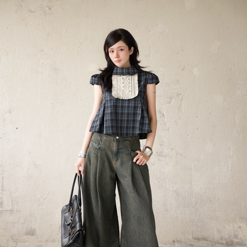 Mania Cutie Leya Checked Top