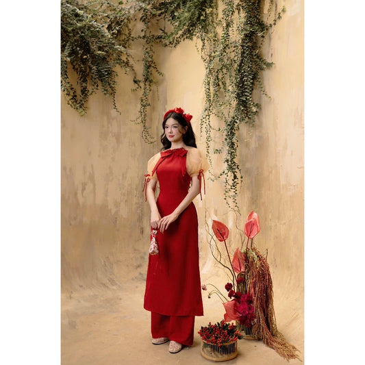 Aguja An Cat Red Ao Dai (Pre-order)