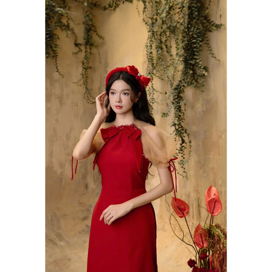 Aguja An Cat Red Ao Dai (Pre-order)