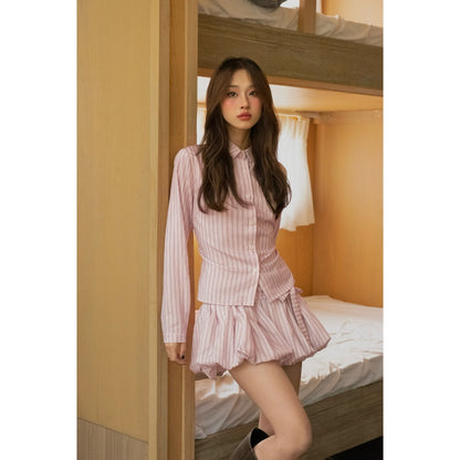 Nakedbyv Plaid Bubble Skirt (Pre-order)