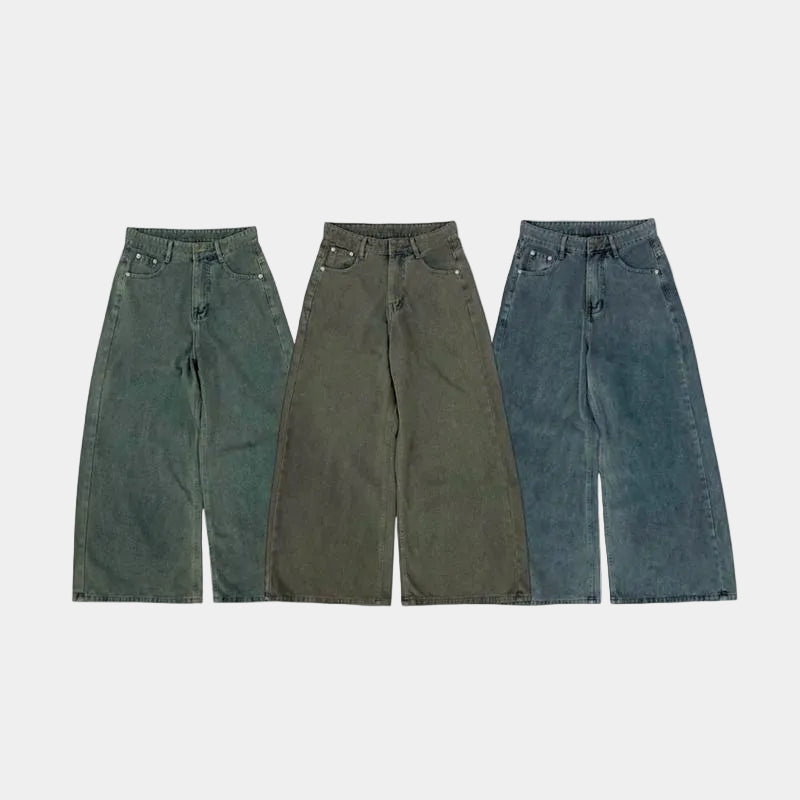 WHOSE Washed Wide-Leg Jeans