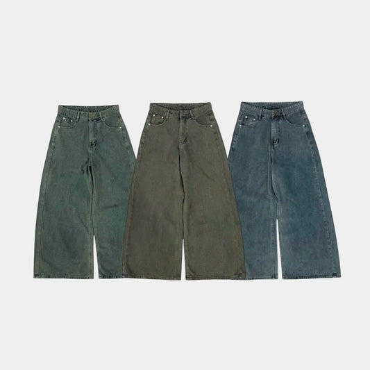 WHOSE Washed Wide-Leg Jeans