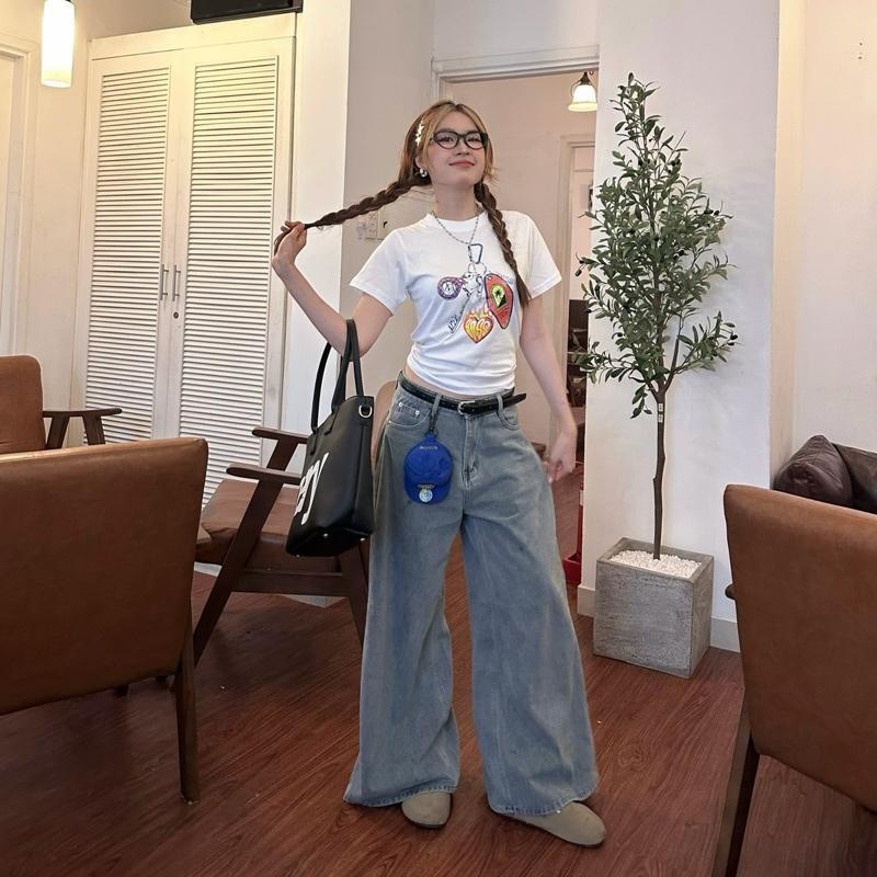 WHOSE Washed Wide-Leg Jeans