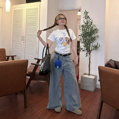 WHOSE Washed Wide-Leg Jeans