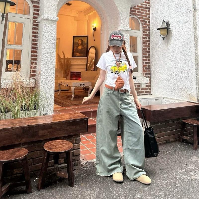 WHOSE Washed Wide-Leg Jeans