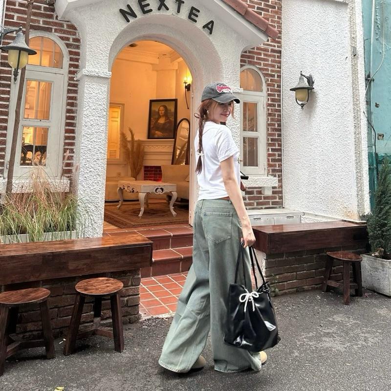 WHOSE Washed Wide-Leg Jeans