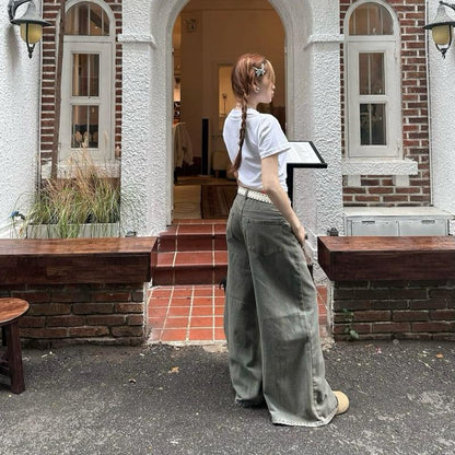 WHOSE Washed Wide-Leg Jeans