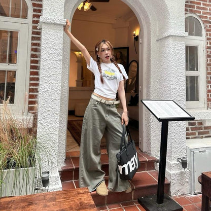 WHOSE Washed Wide-Leg Jeans