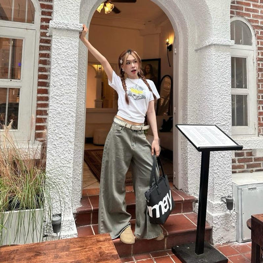 WHOSE Washed Wide-Leg Jeans