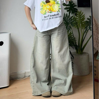 WHOSE Washed Wide-Leg Jeans