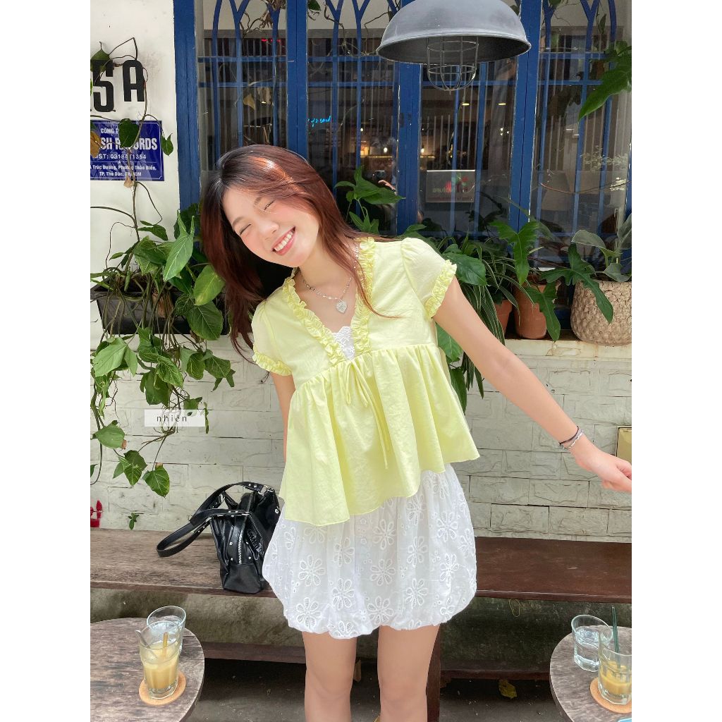 Nhien Vintage Drizzle Top (Pre-order)