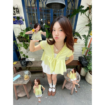 Nhien Vintage Drizzle Top (Pre-order)