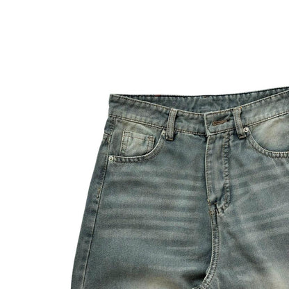 WHOSE Paint-Splatter Distressed Wide-Leg Jeans