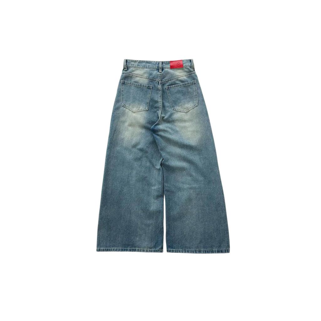 WHOSE Paint-Splatter Distressed Wide-Leg Jeans