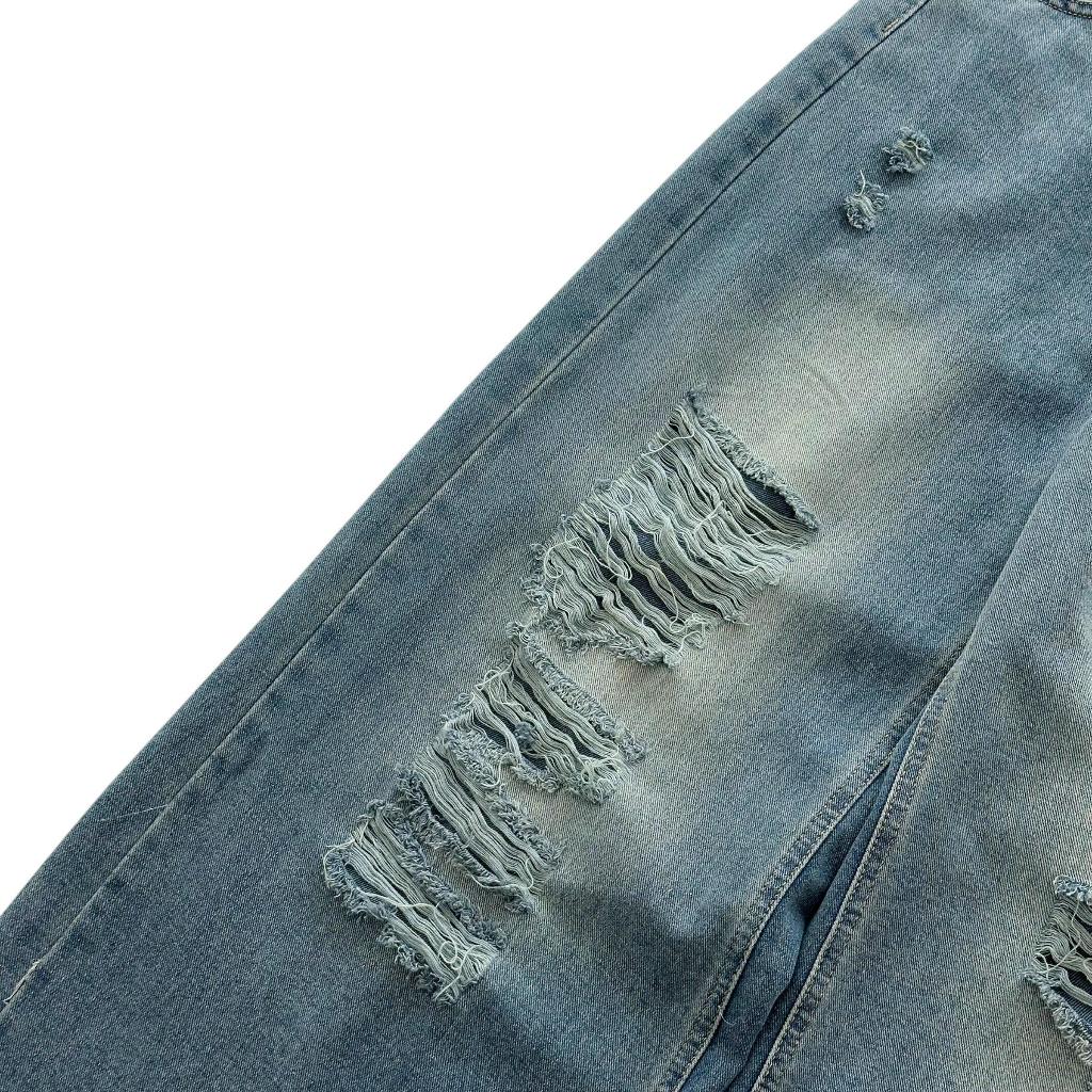 WHOSE Paint-Splatter Distressed Wide-Leg Jeans
