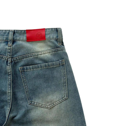 WHOSE Paint-Splatter Distressed Wide-Leg Jeans