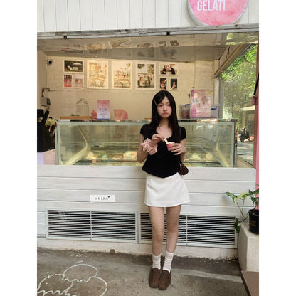 Nhien Vintage Mini Zip Tailor Skirt (Pre-order)