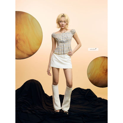 Nhien Vintage Mini Zip Tailor Skirt (Pre-order)