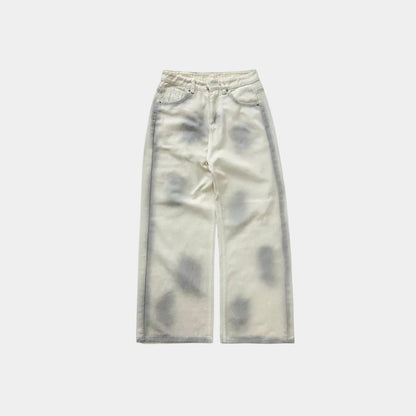 WHOSE Stylish Tie-Dye Wide-Leg Jeans