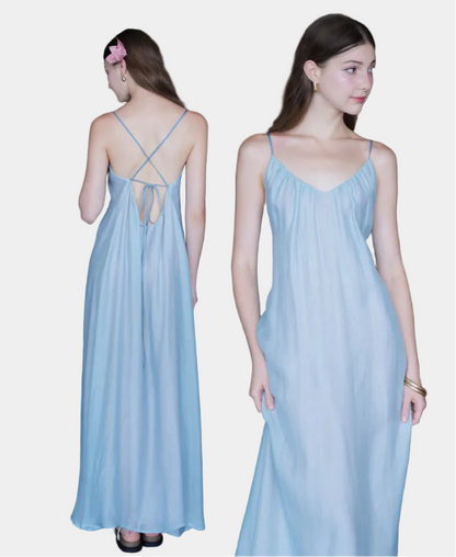 La Boutique V-Neck Textured Maxi Dress