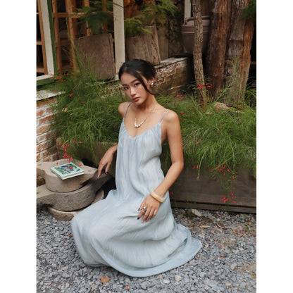 La Boutique V-Neck Textured Maxi Dress